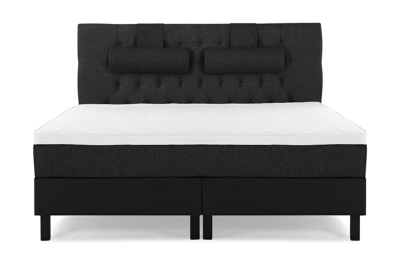 Komplett Sängpkt Olivia 160x200 Diamant Gavel Svart/Grå/PU - Skum Nackkudde Stor - Möbler - Säng - Kontinentalsäng
