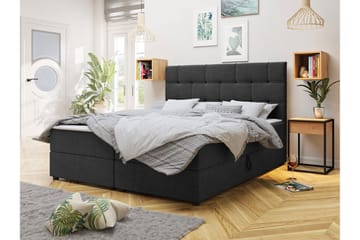 Kontinentalsäng 160x200 cm Mörkgrå - Mörkgrå - Möbler - Säng - Kontinentalsäng