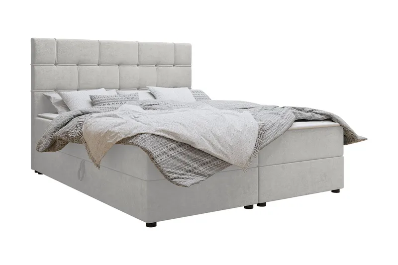 Kontinentalsäng 180x200 cm Ljusgrå, Ljusgrå