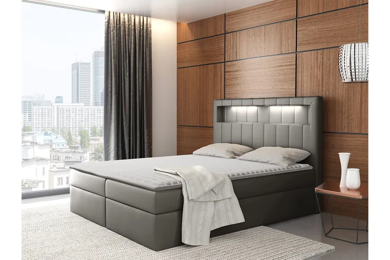 Kontinentalsäng 180x200 - Grå - Möbler - Säng - Kontinentalsäng