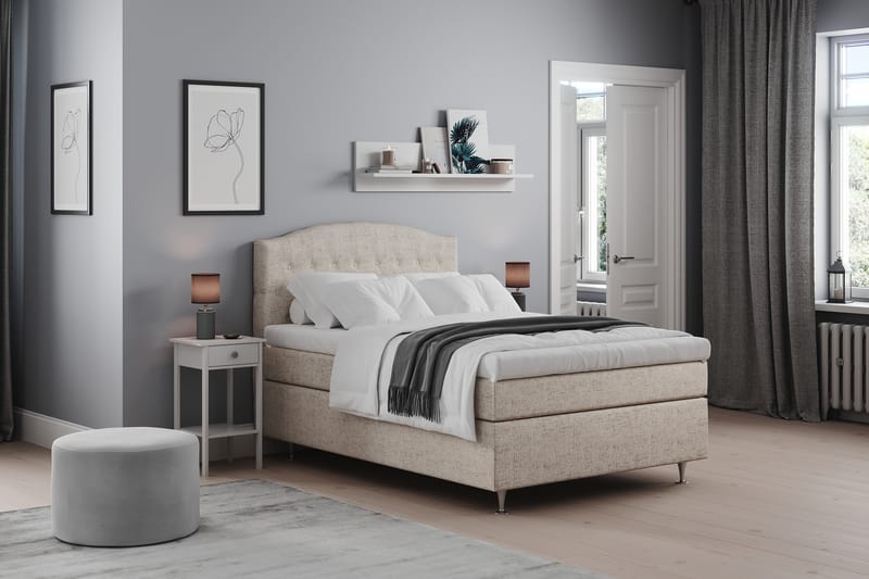 Kontinentalsäng Abelie 140x200 Fast - Beige - Möbler - Säng - Kontinentalsäng