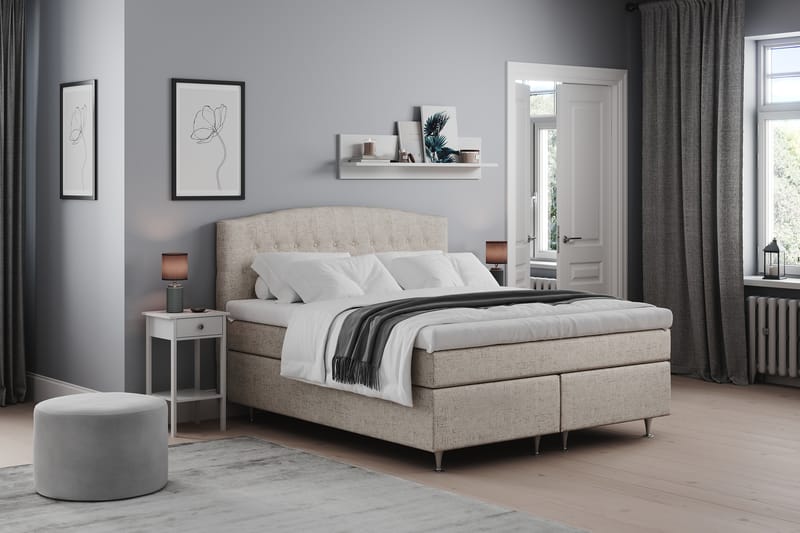 Kontinentalsäng Abelie 160x200 Fast/Medium - Beige - Möbler - Säng - Kontinentalsäng