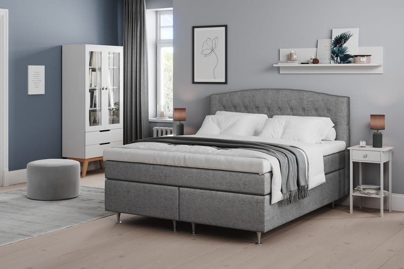 Kontinentalsäng Abelie 180x200 Fast - Grå - Möbler - Säng - Kontinentalsäng