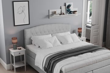 Kontinentalsäng Abelie 180x200 Fast/Medium - Ljusgrå - Möbler - Säng - Kontinentalsäng