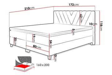 Kontinentalsäng Amodioa 160x200 cm - Möbler - Säng - Kontinentalsäng