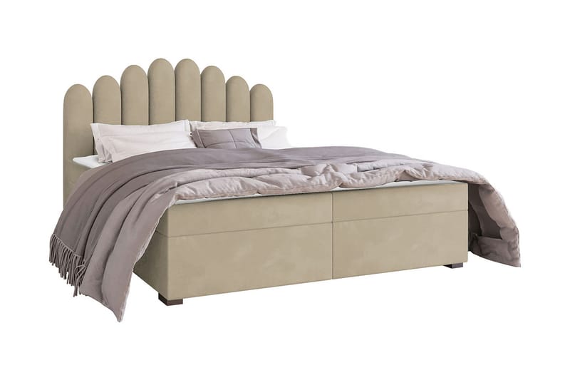Kontinentalsäng Bangoralla 140x200 cm Medium - Sammet/Beige - Möbler - Säng - Kontinentalsäng