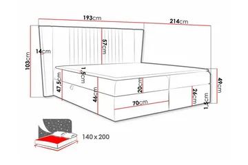 Kontinentalsäng Boisdale 140x200 cm - Möbler - Säng - Kontinentalsäng