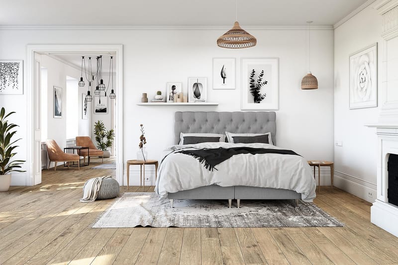 Kontinentalsäng Boxford 140x200 - Ljusgrå (+Fler val) - Möbler - Säng - Kontinentalsäng