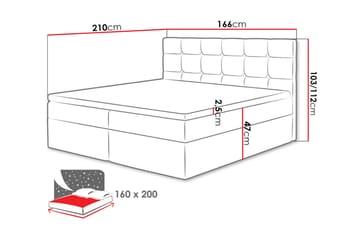 Kontinentalsäng Bruvold 180x200 cm - Mörkgrå - Möbler - Säng - Kontinentalsäng