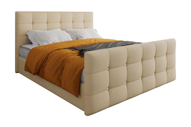 Kontinentalsäng Cisy 140x200 cm med Sänggavel - Beige - Möbler - Säng - Kontinentalsäng