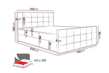 Kontinentalsäng Dihel 160x210 cm - Mörkgrå - Möbler - Säng - Kontinentalsäng