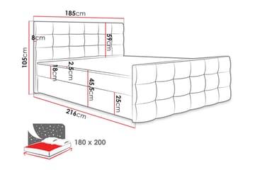 Kontinentalsäng Dihel 180x200 cm med Sänggavel - Grön - Möbler - Säng - Kontinentalsäng