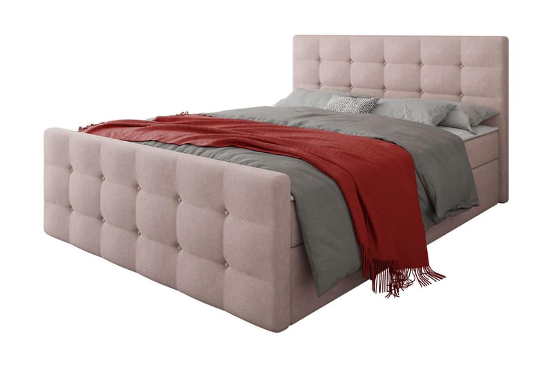 Kontinentalsäng Dihel 180x200 cm med Sänggavel - Rosa - Möbler - Säng - Kontinentalsäng