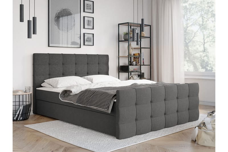 Kontinentalsäng Dihel 180x210 cm - Mörkgrå - Möbler - Säng - Kontinentalsäng