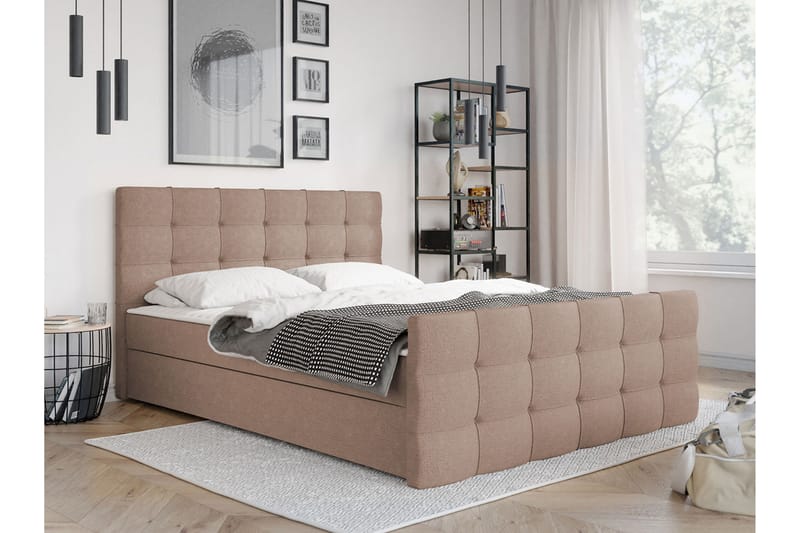 Kontinentalsäng Dihel 180x210 cm - Rosa|Beige - Möbler - Säng - Kontinentalsäng