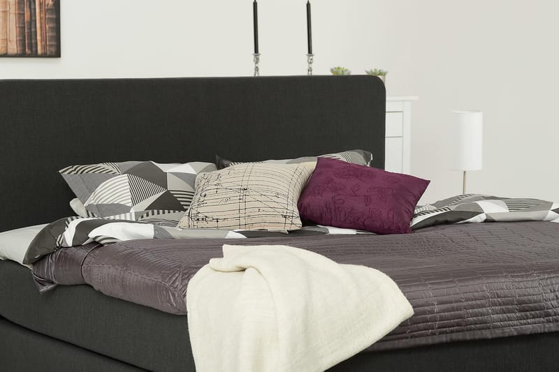 Kontinentalsäng Dolly 180x200 cm Mörkgrå - Memoryfoam Svarta Ben - Möbler - Säng - Kontinentalsäng
