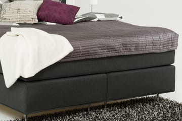 Kontinentalsäng Dolly 180x200 cm Mörkgrå - Memoryfoam Svarta Ben - Möbler - Säng - Kontinentalsäng