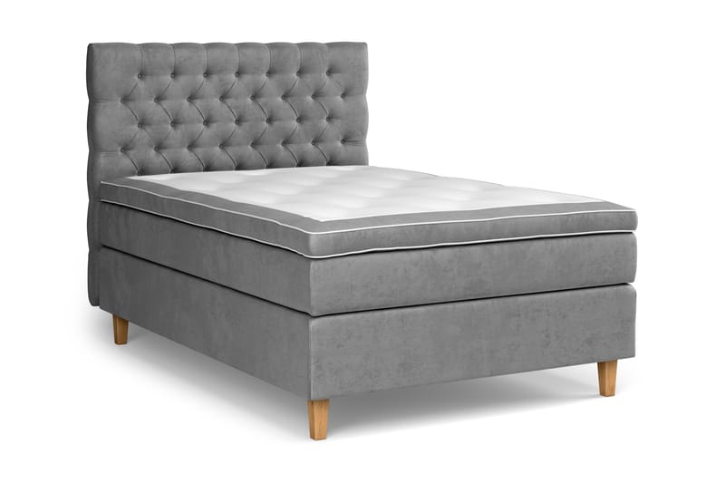 Kontinentalsäng Estelle 120x200 cm - Grå|Sammet - Möbler - Säng - Kontinentalsäng