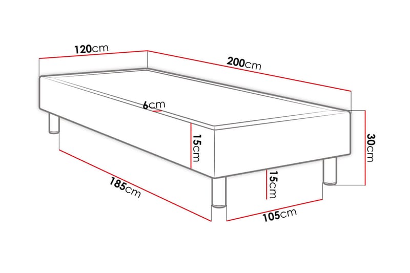 Kontinentalsäng Forenza 120x200 cm - Rosa - Kontinentalsäng - Komplett sängpaket