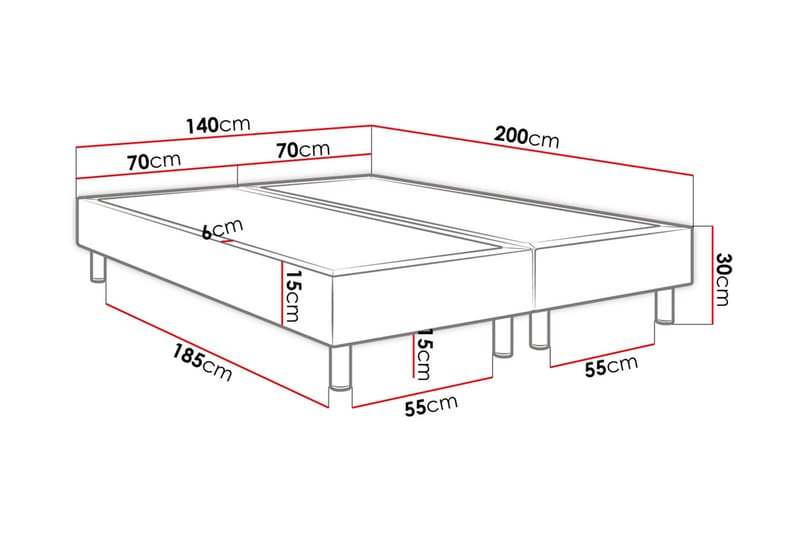 Kontinentalsäng Forenza 140x200 cm - Blå - Kontinentalsäng - Dubbelsäng - Komplett sängpaket