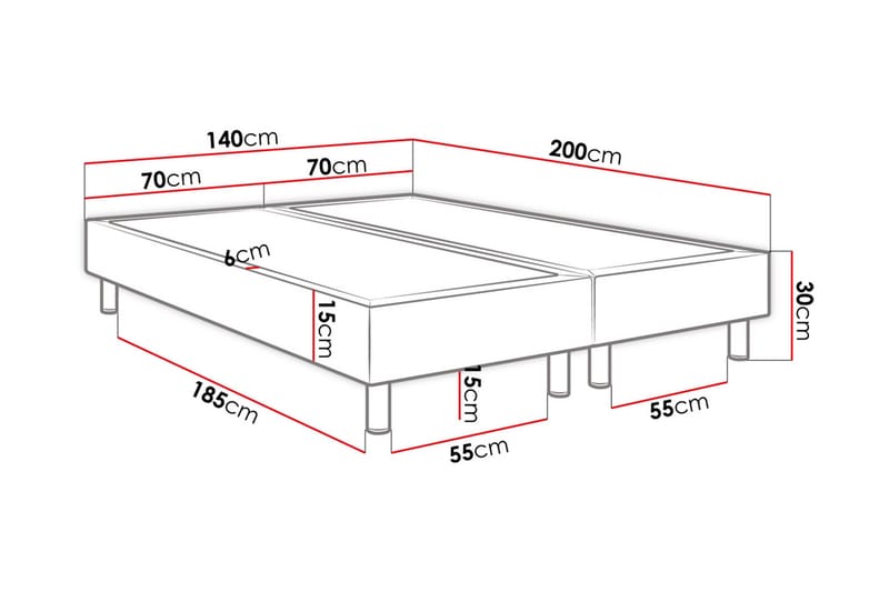 Kontinentalsäng Forenza 140x200 cm - Vit - Kontinentalsäng - Dubbelsäng - Komplett sängpaket