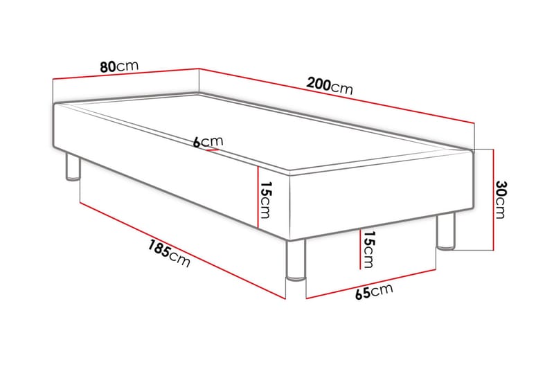 Kontinentalsäng Forenza 80x200 cm - Mörkgrå - Kontinentalsäng - Komplett sängpaket