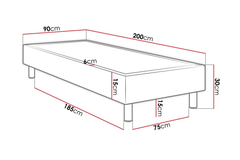 Kontinentalsäng Forenza 90x200 cm - Grå - Möbler - Säng - Kontinentalsäng