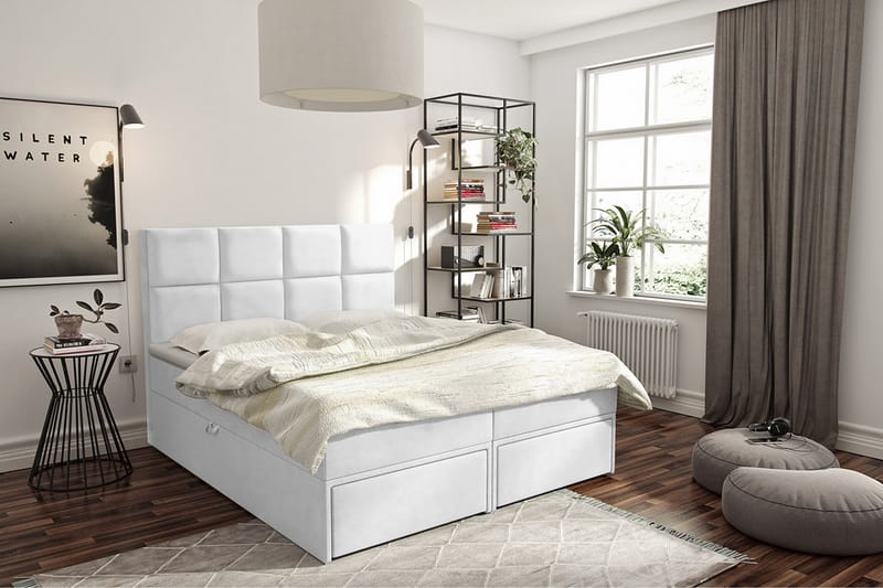 Kontinentalsäng Garda Lux 140x207 cm - Vit - Möbler - Säng - Kontinentalsäng
