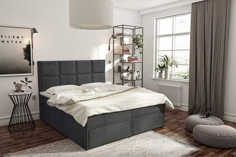 Kontinentalsäng Garda Lux 180x207 cm - Svart - Möbler - Säng - Kontinentalsäng