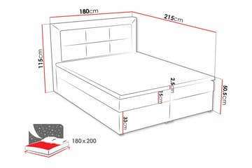 Kontinentalsäng Havberg Box 180x215 cm - Mörkgrå - Möbler - Säng - Kontinentalsäng