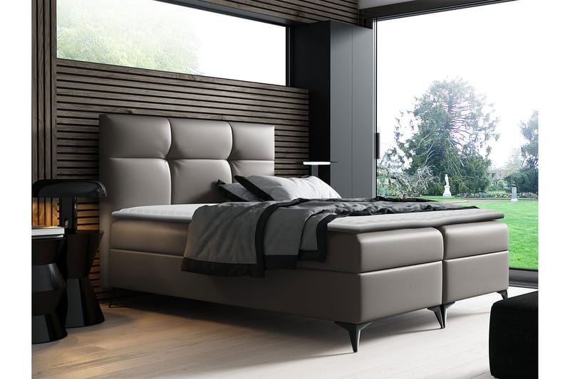 Kontinentalsäng Hyltran 200x200 cm - Grå - Möbler - Säng - Kontinentalsäng