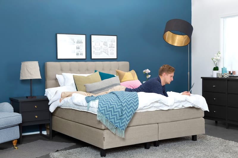 Kontinentalsäng IdoIva 160x200 Linoso - Beige - Möbler - Säng - Kontinentalsäng