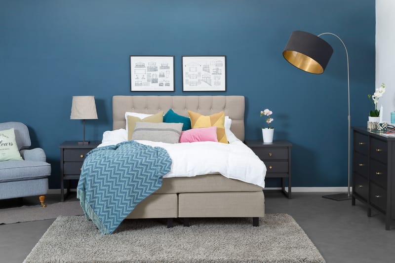Kontinentalsäng IdoIva 160x200 Linoso - Beige - Möbler - Säng - Kontinentalsäng