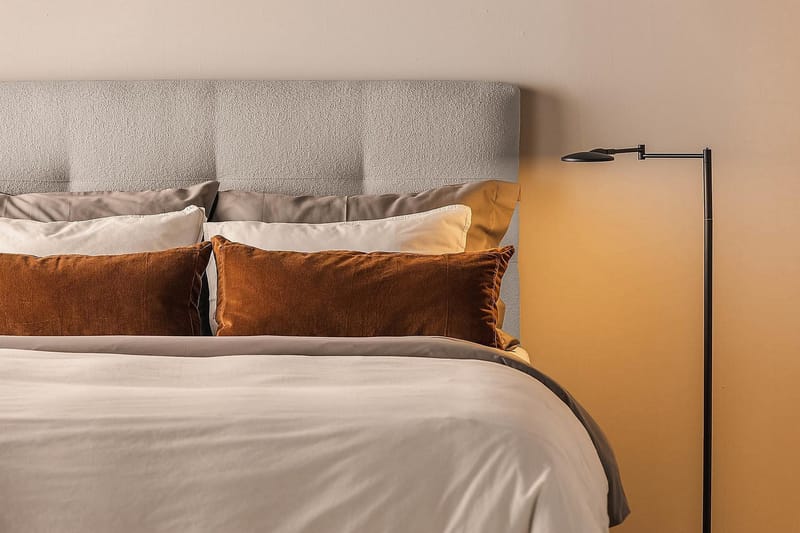 Kontinentalsäng Kakichi Boucle 120x200 - Grå - Möbler - Säng - Kontinentalsäng
