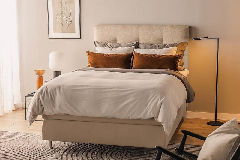 Kontinentalsäng Kakichi Boucle 140x200 - Beige - Möbler - Säng - Kontinentalsäng