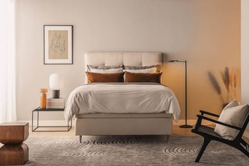 Kontinentalsäng Kakichi Boucle 140x200 - Ljusbeige - Möbler - Säng - Kontinentalsäng