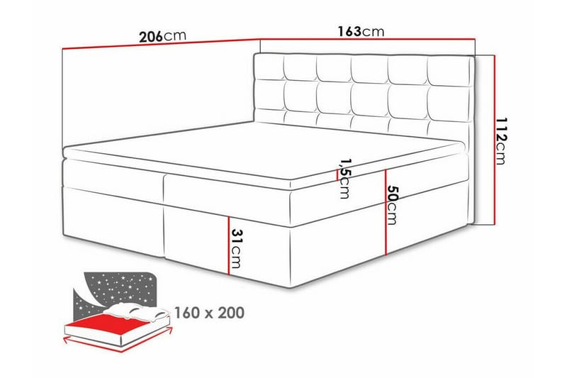 Kontinentalsäng Kintore 160x200 cm - Möbler - Säng - Kontinentalsäng