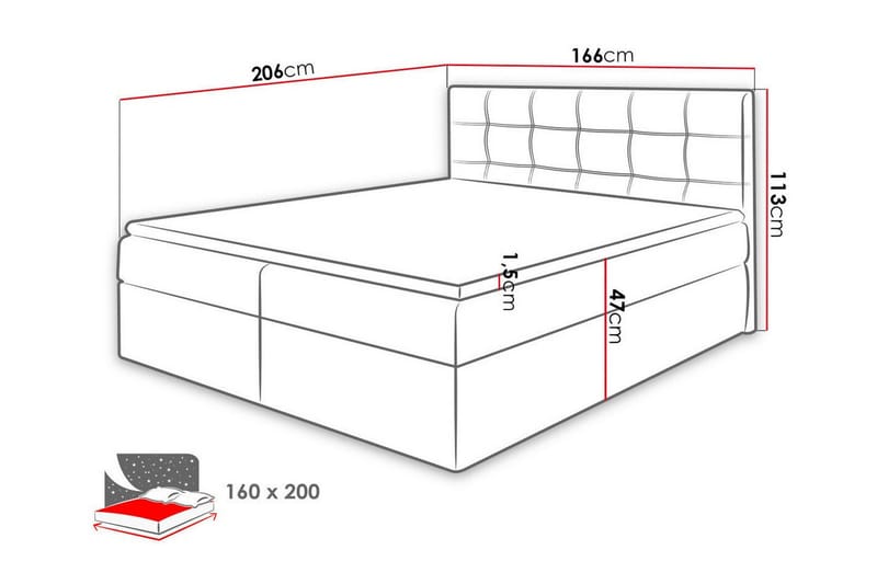 Kontinentalsäng Kintore 160x200 cm - Kontinentalsäng