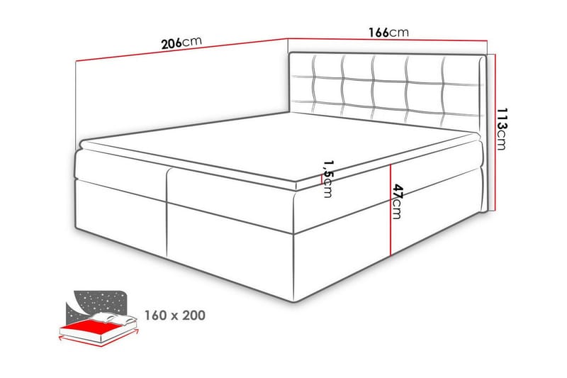 Kontinentalsäng Kintore 160x200 cm - Kontinentalsäng