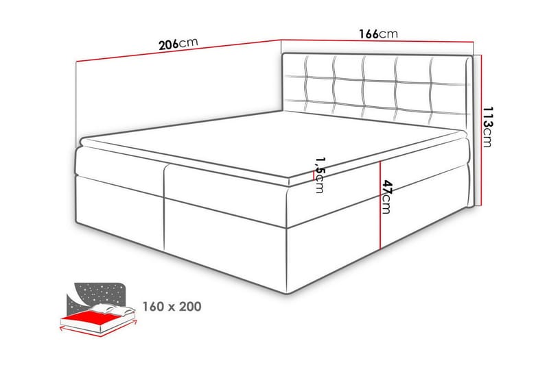 Kontinentalsäng Kintore 160x200 cm - Kontinentalsäng