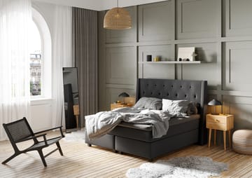 Kontinentalsäng Langham 210x210 cm Grå - Grå|Svart - Möbler - Säng - Kontinentalsäng