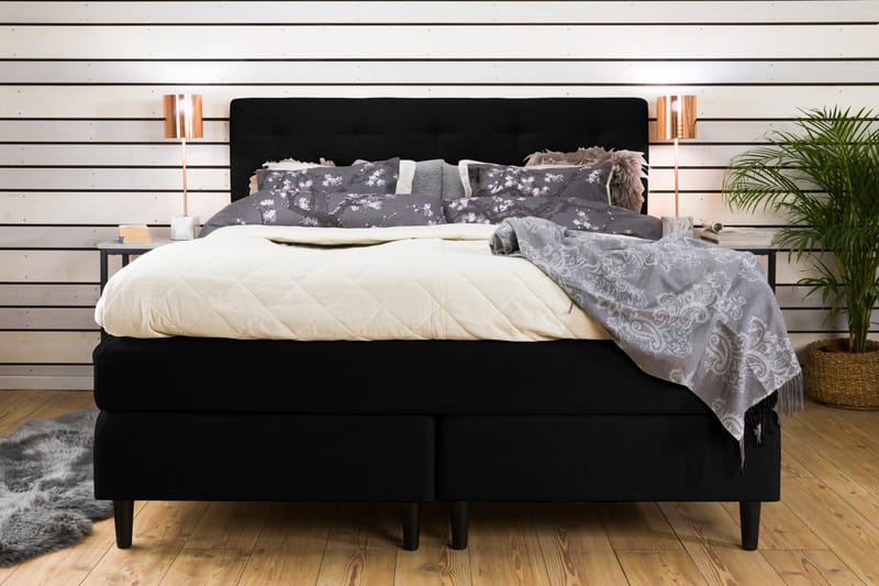 Kontinentalsäng Laze Deluxe 160x200 - Svart - Möbler - Säng - Kontinentalsäng