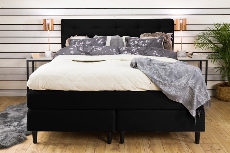 Kontinentalsäng Laze Deluxe 160x200 - Svart - Möbler - Säng - Kontinentalsäng