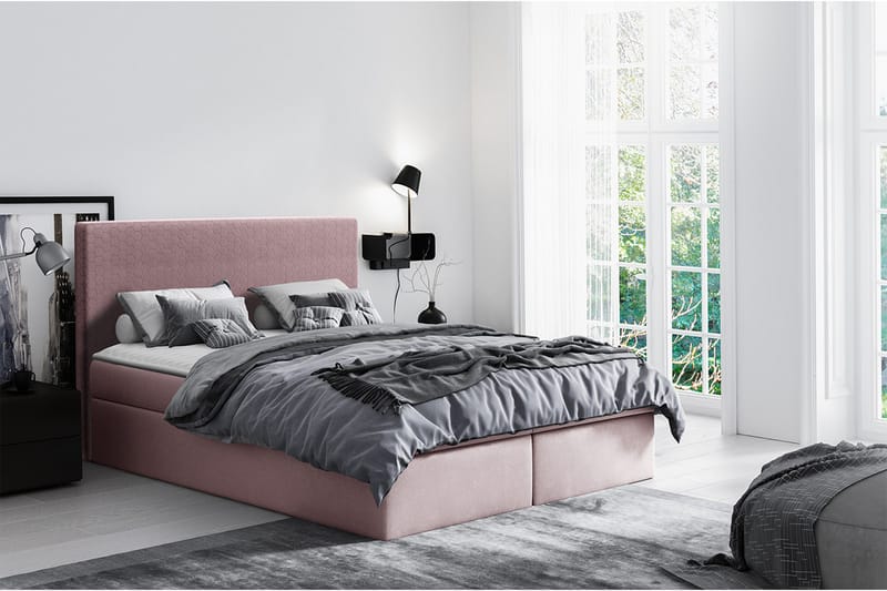 Kontinentalsäng Livoll med Förvaring 140x200 - Rosa - Möbler - Säng - Kontinentalsäng