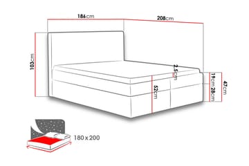 Kontinentalsäng Livoll med Förvaring 180x200 - Rosa - Möbler - Säng - Kontinentalsäng