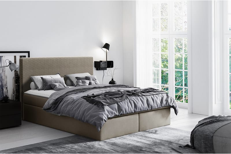 Kontinentalsäng Livoll med Förvaring 200x200 - Beige - Möbler - Säng - Kontinentalsäng