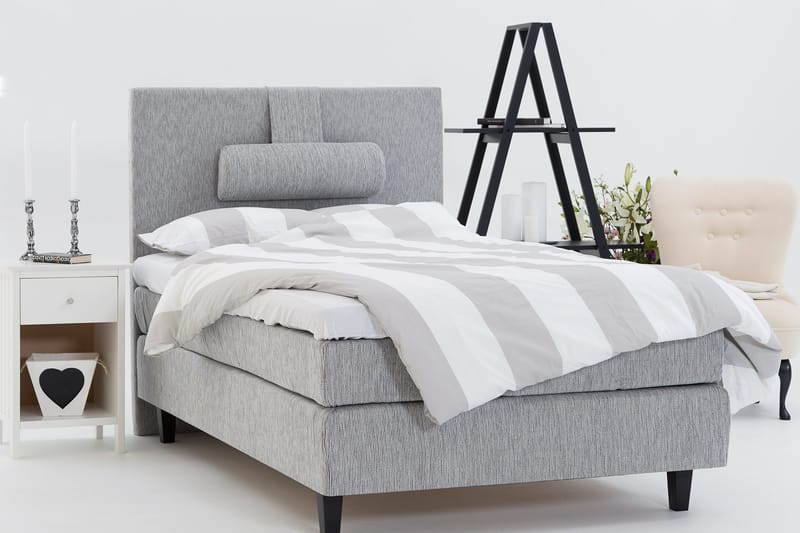 Kontinentalsäng Longford 120x200 Fast Polyeterskum - Ljusgrå - Möbler - Säng - Kontinentalsäng