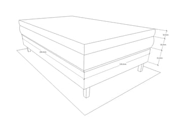 Kontinentalsäng Longford 120x200 Fast Polyeterskum - Svart - Möbler - Säng - Kontinentalsäng