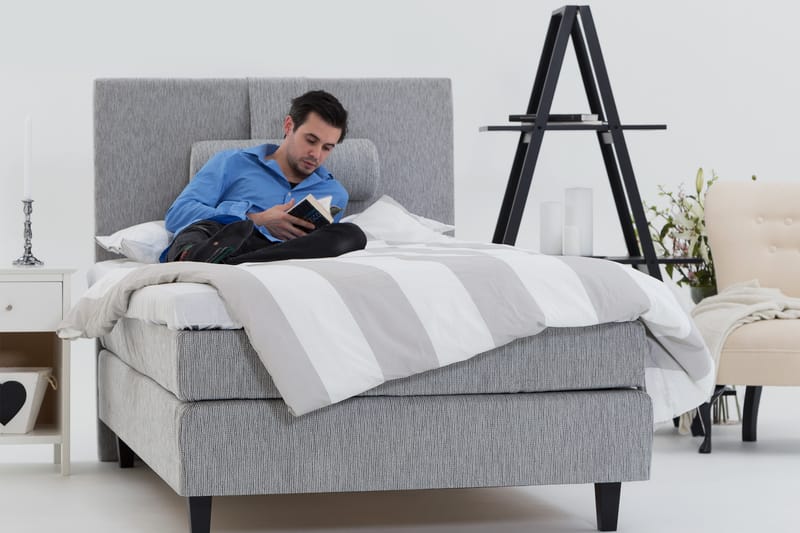 Kontinentalsäng Longford 120x200 Fast Polyeterskum - Ljusgrå - Möbler - Säng - Kontinentalsäng
