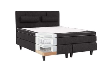 Kontinentalsäng Longford 140x200 Fast Polyeterskum - Svart - Möbler - Säng - Kontinentalsäng